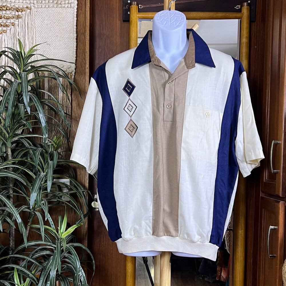 Vintage Alan Stuart Shirt Mens XL Tony Soprano Mobster Wise Guy Banded Polo USA